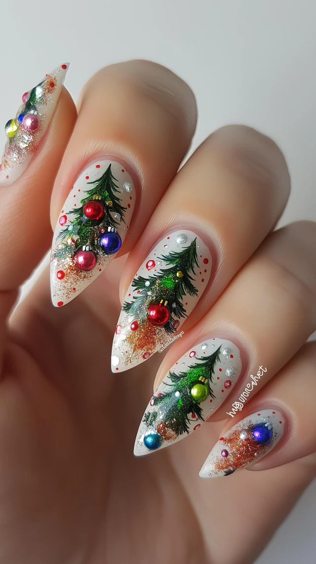 Diseño de Uñas con Luces Navideñas