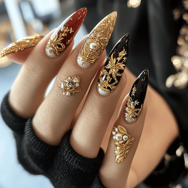 Christmas Light Nail Design