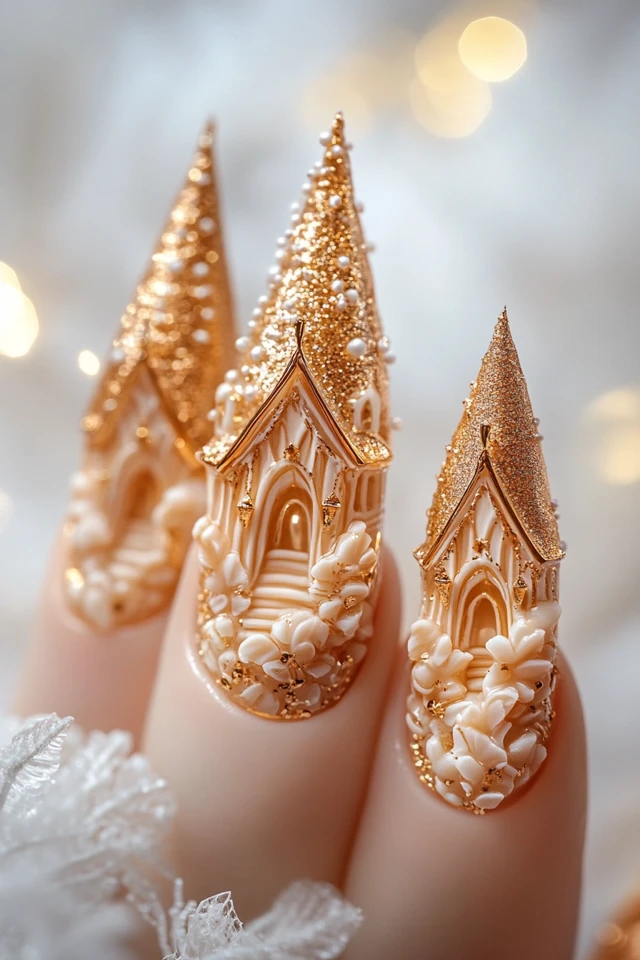Diseño de Uñas con Luces Navideñas